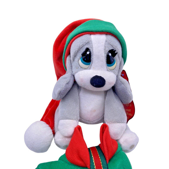 Vintage Sad Eye Sam Christmas Stuffed Plush Gray Long Hat Present RARE Applause - Picture 2 of 12